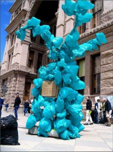 Plastic bag awareness sculpture Plastic bag awareness sculpture