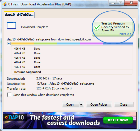 Download Accelerator Plus (DAP) - Download Safe