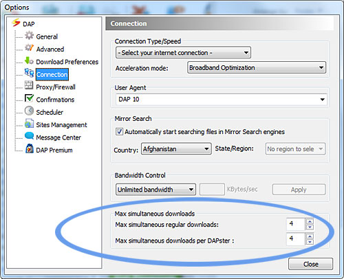 Download Accelerator Plus (DAP) - Simultaneous Downloads