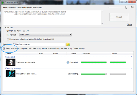 DAP Features - Add MP3 to itunes Screenshot