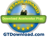 5 stars award in GTDownload.com