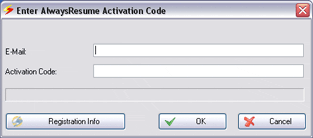 Download Accelerator Plus (DAP) - Enter AlwaysResume Activation Code window screenshot