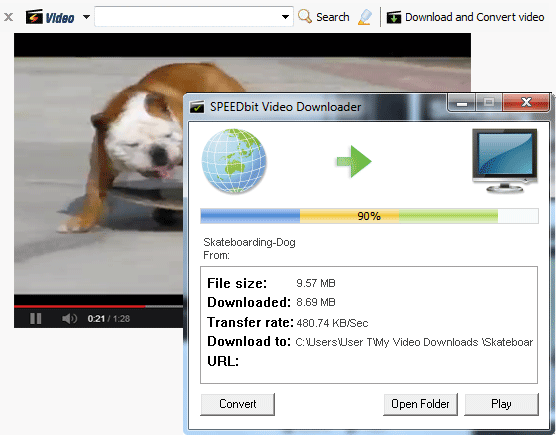Speedbit Video Downloader and Converter - Download Video Screen